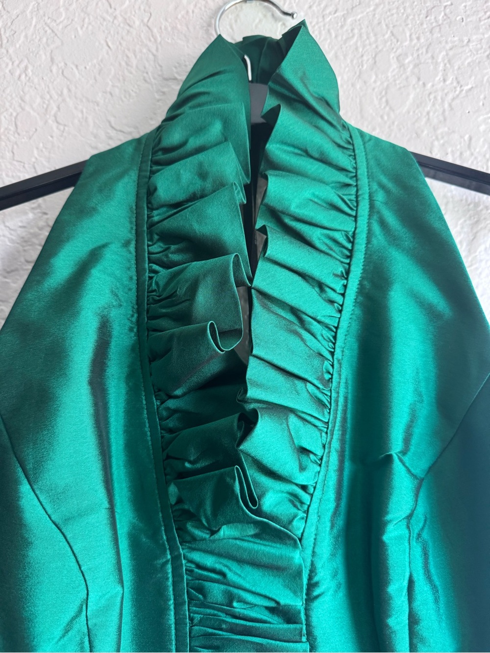 Alfred Sung Emerald Green Satin Bridesmaid Cocktail Dress Style D470 Size 8 - Picture 2 of 8